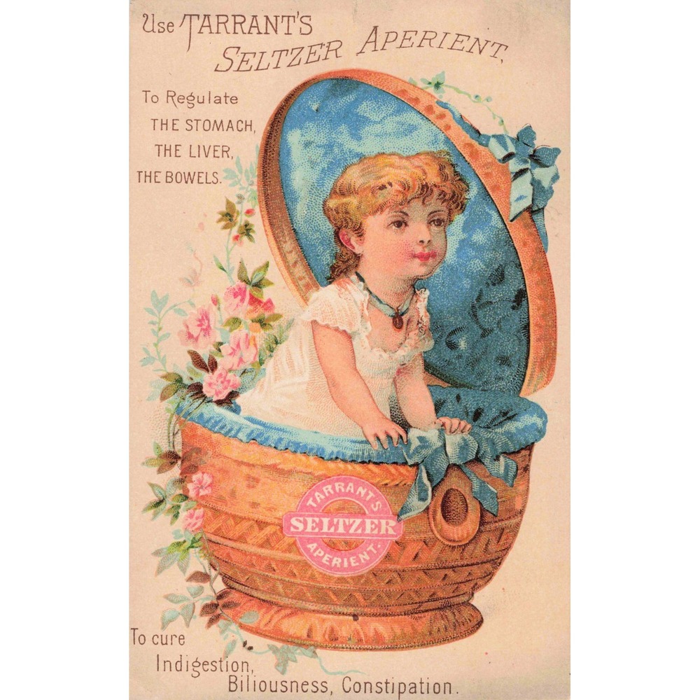Antique Victorian Trade Card Tarrant's Seltzer Aperient Donaldson Bros NY - Picture 1 of 2